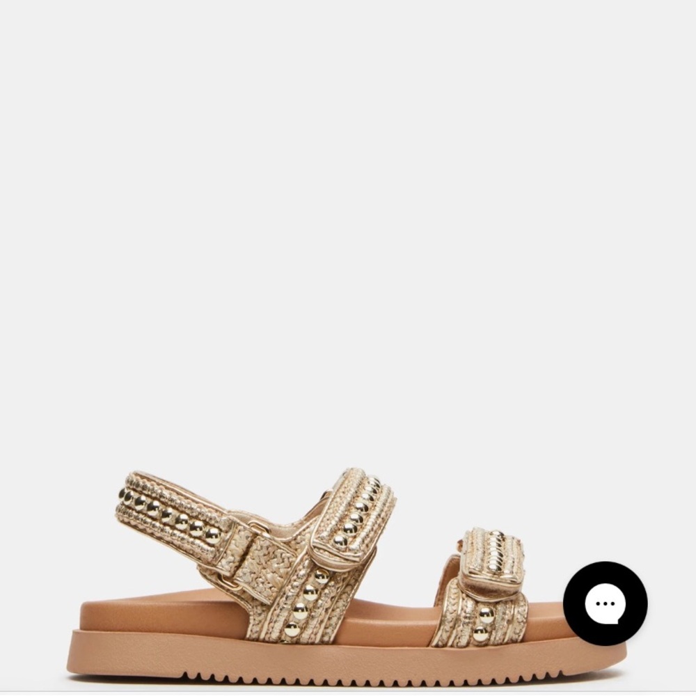 Steve Madden Mona Gold Multi Sandals size 6.  Fits like a 6.5